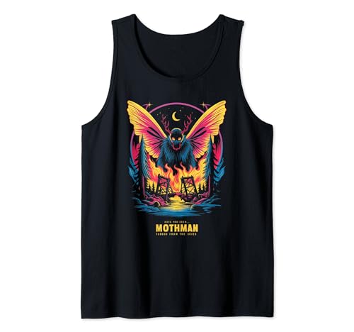Mothman Sobre Punto Agradable Puente West Virginia Cryptid Camiseta sin Mangas