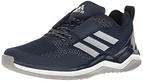 adidas Men's Freak X Carbon Mid Cross Trainer, Collegiate Navy/Metallic Silver/White, 3 Medium US Big Kid