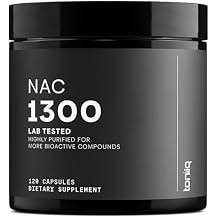 Toniiq 1300mg NAC - 2 Month Supply - Min. 98%+ Tested Purity - Ultra High Strength Bioavailable NAC Cysteine Supplement - 120 Vegetarian N Acetyl Cysteine Capsules -Lab Tested TQ
