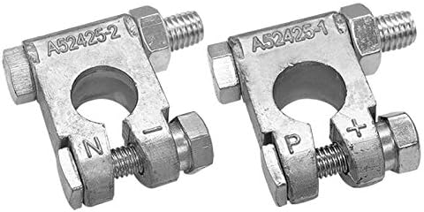 Ampper Military Spec Battery Terminal End, Top Post Battery Terminal Set for Marine Car Boat RV and Vehicles (1 Pair)