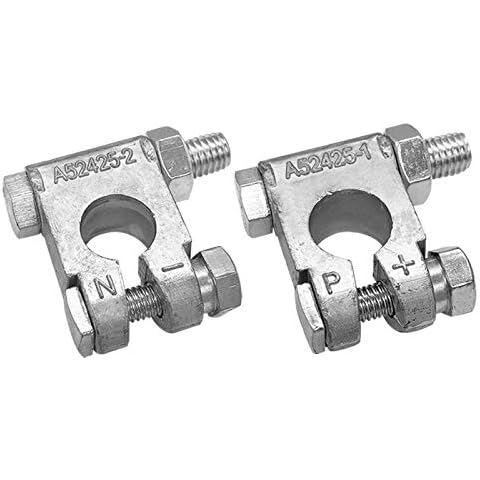 Ampper Military Spec Battery Terminal End, Top Post Battery Terminal Set for Marine Car Boat RV and Vehicles (1 Pair) Cover