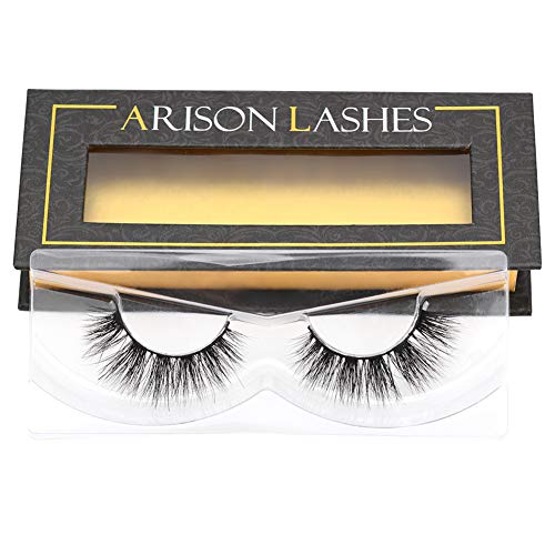 Arison Lashes Mink Eyelashes Fluffy 3D Mink lashes Natural Look Wispy False Fake Eyelashes Long Natural Real Mink Lashes Strips 1 Pair Pack for Makeup