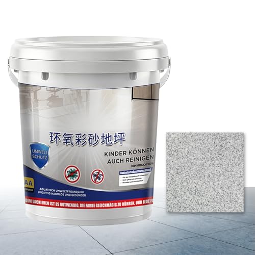 Pintura para hormigón, pintura epoxi y arena, para suelo de epoxi, brillante, pintura epoxi de color arena, para casa, dormitorio, apartamento, interior, cuarto de ducha, garaje, hormigón