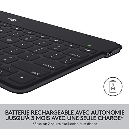 Logitech Keys To Go Clavier Bluetooth ultra fin et ultra léger pour iPhone iPad Apple TV et tous les appareils iOS pâle - vue 7