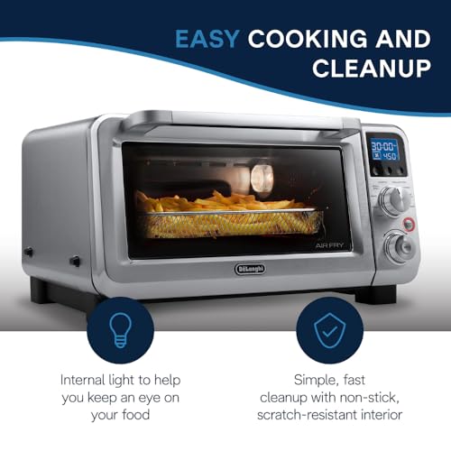 De'Longhi Digital Air Fry Convection Toaster Oven 14L Stainless Steel, Air Fry Oven, 9-in-1, Grills, Broils, Bakes, Roasts, Reheats, Keep Warm, Non-Stick, Scratch-Resistant Interior, 1800-Watts - image 4