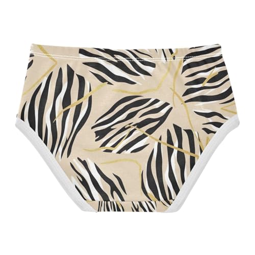 Zebra Stripes Beige Undies for Toddler Girls, Panties for Girls, 2T–8 Years2