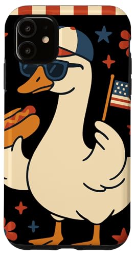 Patriotic Duck Sunglasses American Flag Funny 74 X}zP[X iPhone 11 p