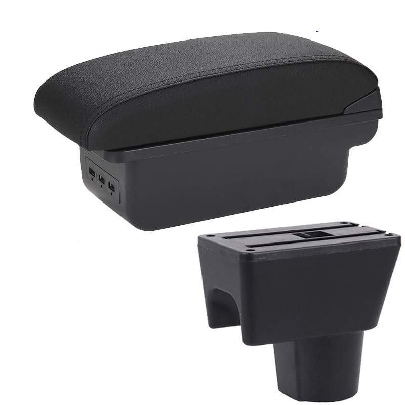 Car Armrest Box Duster Compatible for Renault Oroc 2012-2018 Storage Parts Accessories(B2 Black line 3USB)