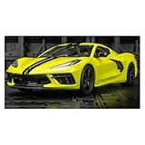 Coches de exhibición Modelo de vehículo de aleación de Metal Fundido a presión, Regalo conmemorativo, for Corvette 2020 C8 Supercar, Escala 1:24 Colección o Regalo(Yellow)