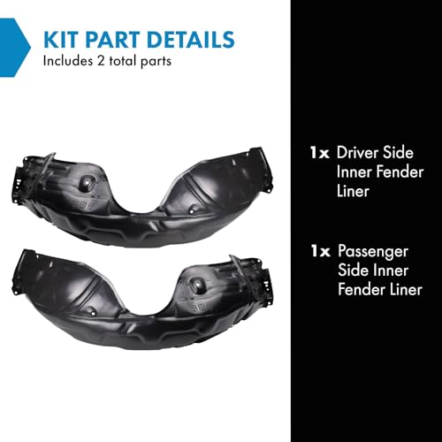 Image of TRQ Inner Fender Liner Set Compatible with 2007-2011 Toyota Camry TO1248199 TO1249199 TO1250122 TO1251122