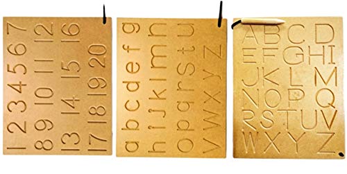 Image of JOYLAND Capital Numbers Hindi Varnmala Writing Practice Wooden Tracing Boards Educational Toys for Kids with Dummy Pencil | Letter Educational Slate | Learning Board for Baby (Set - 6)