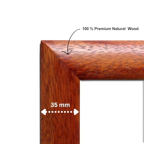 Image of Handmade Walnut Wooden Photo Frame, A2 (42 x 59.4 cm) Display for Artworks, Pictures and Photos of Your Loved Ones, Best for Home, Office, Wall Decor, Living Room, Bedroom, Warm Walnut