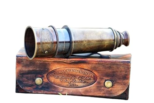Telescopio di lavoro vintage in ottone personalizzato fatto a mano nautico inciso Spyglass regalo a mano