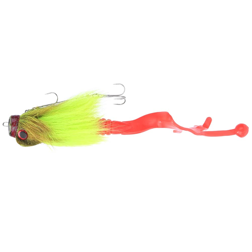 Leurre de Pêche Souple avec Hameçon Triple Pointu, Appât Artificiel Idéal pour la Pêche au Bar, Blanc, Vert, Jaune, 101g