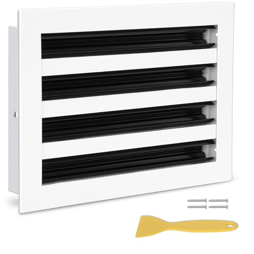 12x8 Modern AC Vent Cover (Duct Opening Cutout) Decorative White Air Vent All Aluminium Standard Linear Slot Diffuser Low Noise - Register Grille for Ceiling Walls & Floors
