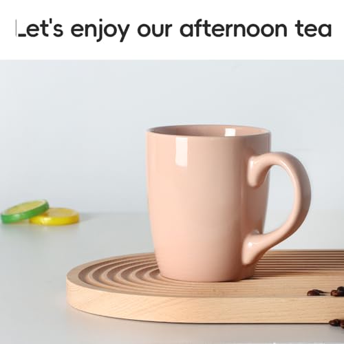 Mug de cerámica rosa 20 oz con asa grande miniatura 4