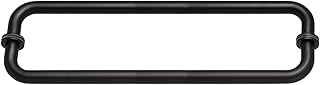Stainless Steel 18inch Round Back to Back Shower Door Double Tower Bar Handle One Pair, Matt Black Finish BBTB1818-B