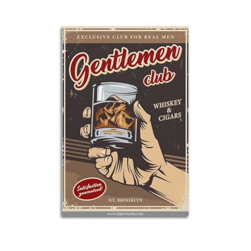 Poster de gentlemen club 60x90 art mural décoratif chambre vintage