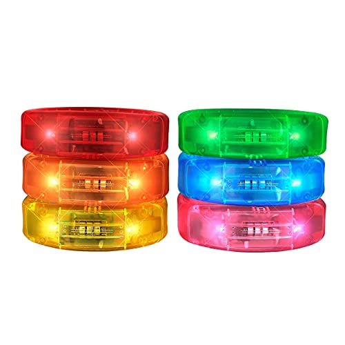 FlashingBlinkyLights Light up Fashion LED Bracelets in Assorted Colors (Set of 12)