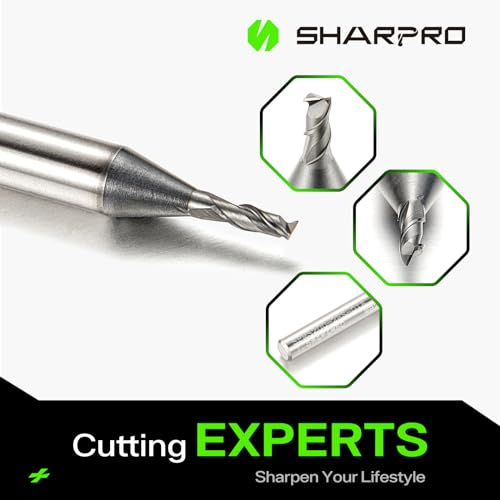 Image of 1.5MM End Mills 4MM Shank, 2 Flute Carbide Square Endmill with AlCrN Coated, Upcut Spiral CNC Router Bits for Alloy Steel, Metal and Stainless Steel（5PCS）