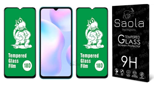 Image of Saola 18D Tempered Glass With Inbuilt AirBag Borders For Redmi 9i (Pack Of 2) with Free Installation Kit. Full screen Coverage - 6.53 inch
