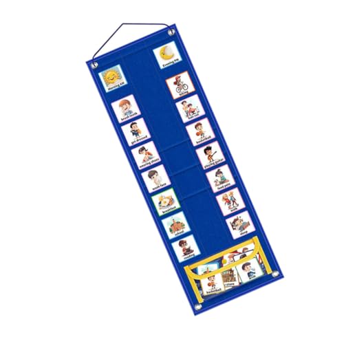 Calendrier visuel NAMOARLY bleu en tissu Oxford pour organisation enfant