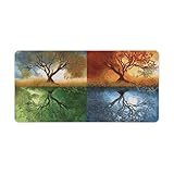 Four Season Tree of Life Desk Mat Non-Slip Laptop Writing Pad Large Keyboard Mousepad with Rubber Base 23.6