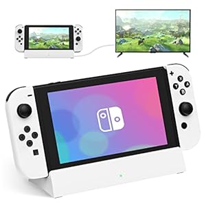 TV Docking Station for Nintendo Switch: Portable OLED Charger Stand, 4K HDMI & 3 USB Ports