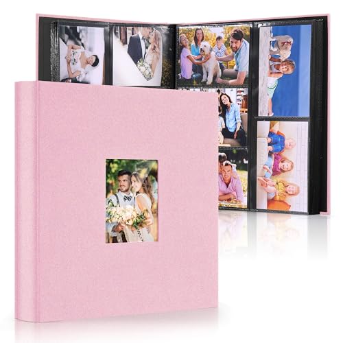 DazSpirit Grand album photo à pochettes pour 600 photos (10 x 15 cm) - Reliure en lin, Personnalisable, Idéal pour la famille, les mariages, les voyages et...