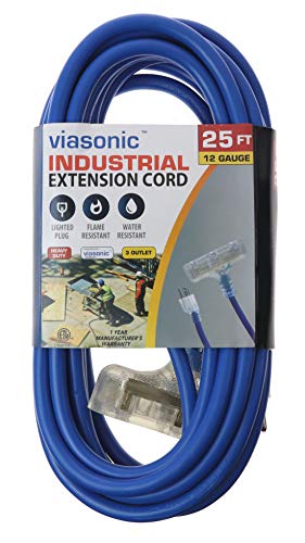 Viasonic 3 Outlet Premium Outdoor Extension Cord ETL listed - Super Heavy Duty