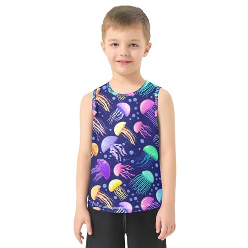 J JOYSAY Colorful Jellyfish Bubble Boys Tank Top Sleeveless Muscle Shirts Quick Dry Kids T-Shirts 3-15T2