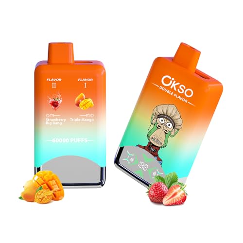 �y�_�u���t���[�o�[�zOKSO �d�q�^�o�R �g���̂� 60000��z���\ 2in1�t���[�o�[ ��e�� LED�f�B�X�v���C���� Type-C�[�d�� 650mAh�o�b�e���[ ���� �����^�� �V�[�V�� �x�C�v vape �։��p�C�| �^�[���Ȃ� �j�R�`������ (�g