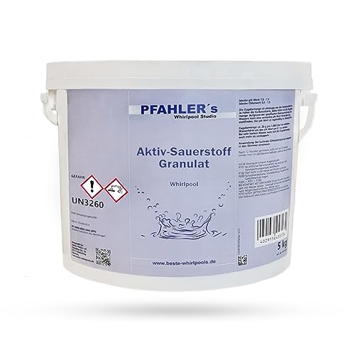 Aktivsauerstoff für Whirlpool Pool Swim Spa. 5kg Eimer. Aktiv sauerstoff Granulat Wasserpflege Made in Germany