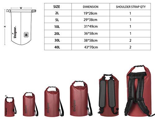 Image of Unigear Floating Waterproof Dry Bag for Kayaking, 2L /5L /10L /20L /30L /40L | Lightweight Gear Storage, Waterproof Phone Case Included, For Boating, Fishing, Swimming, Camping, Beach And Paddle Boarding