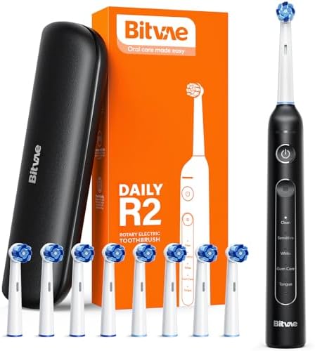 Bitvae R2 Rotating Electric Toothbrush for Adults with 8 Brush He...