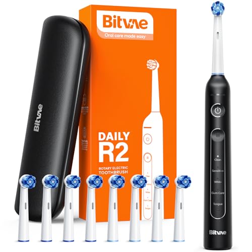 Bitvae R2 Rotating Electric Toothbrush for Adults with 8 Brush He...