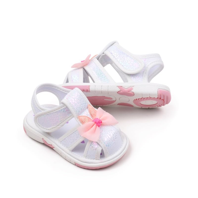Baby Girls Squeaky Sandals Infant Premium Rubber Sole Closed-Toe Non-Slip Shoes Toddler Girl Soft First Walkers Shoes2