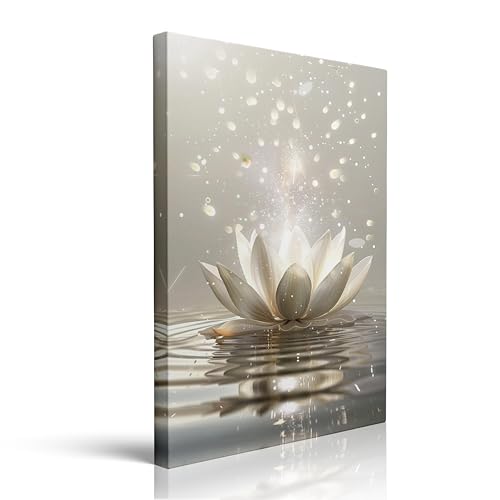 Zen Meditation Lotus Floral Canvas Wall Art Framed Plant Flower