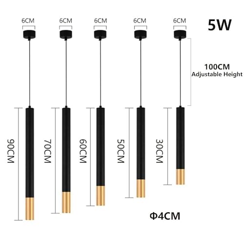 Lámpara colgante minimalista de 5W y altura ajustable para isla 6