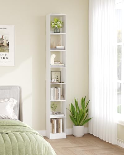 Hzuaneri 7-stöckiges Bücherregal Würfelregal, 24 x 30 x 214 cm, Weiß – Ansicht 6