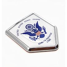 Overdecor US Coast Guard Flag Decal Stickers Car Emblem Military Army Car Accessories Decorations Chrome Shield Flag Sticker Decals for Cars Truck Vehicles, 2 Pack