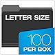 Pendaflex Interieur-Ordner, 1/3-Schnitt, oberer Reiter, Briefgröße, schwarz, 100 Stück pro Box (4210 1/3 BLA)