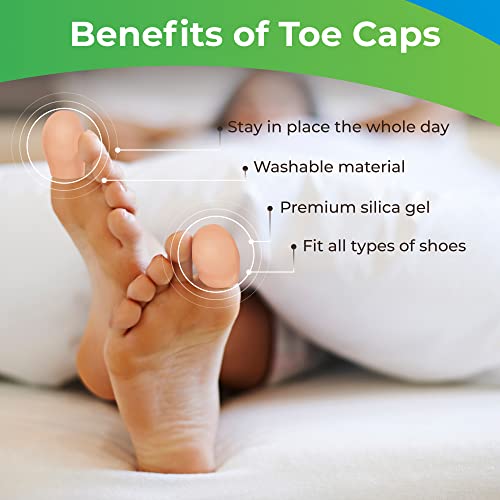 Bloomlab Gel Toe Cap And Protector - 8 Small And 4 Big Beige Toe Covers, Cushion Toe Sleeves To Provide Relief From Missing/Ingrown Toenails, Corns, Calluses, Blisters, Hammer Toes For Women & Men #TOP5