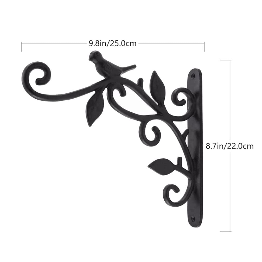 Abaodam Crochet de Suspension pour Plantes Fer Support Mural Décoratif pour Pot de Fleurs Noir