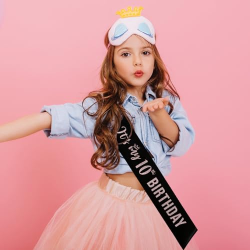 Image of It's My 10th Birthday Sash, Double Digit 10 Girls Stain Sash ,Glitter Ten Birthday Gifts ,Happy 10th Birthday Party Decorations