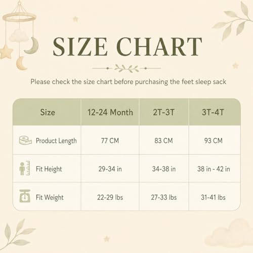 Image of Toddler Sleep Sacks for 2t-3t, 1 Pack Baby Wearable Blanket with Feet, Long Sleeve Breathable Sleep Sacks for Baby Boys and Girls