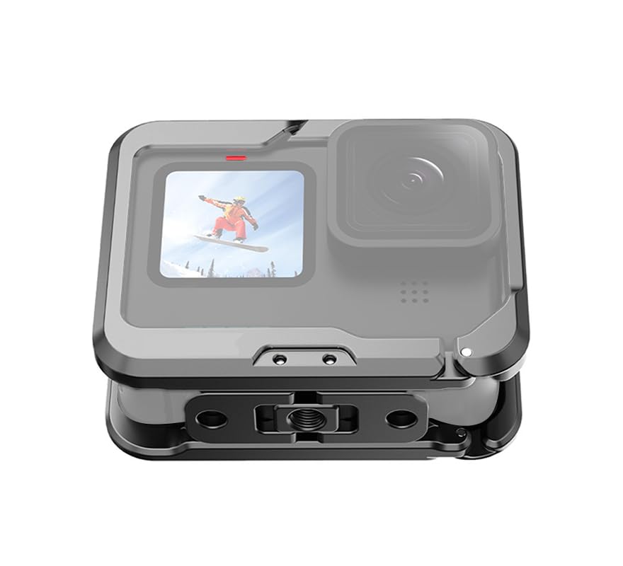 NovelGoal Metal Camera Protective Frame for Hero 13/12/10, Camera Cage Horizontal and Vertical Shooting Bezel Dual Cold Shoe Interface Camera Accessories