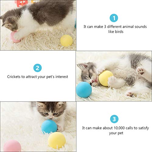 Balacoo 6 peças de bolas de gato, brinquedos de treinamento de mastigar para cães com som, brinquedo