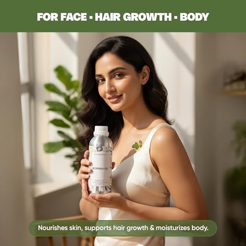 Image of VedaOils Moringa Hair Oil 100ml | 100% Pure Cold Pressed Moringa Oil for Hair Growth, Face & Skin Nourishment