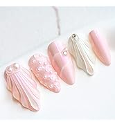 Sun&Beam Nails Handgefertigte Nagelspitzen Mittel Lang Mandelförmig Nägel zum Aufkleben in Rosa -...